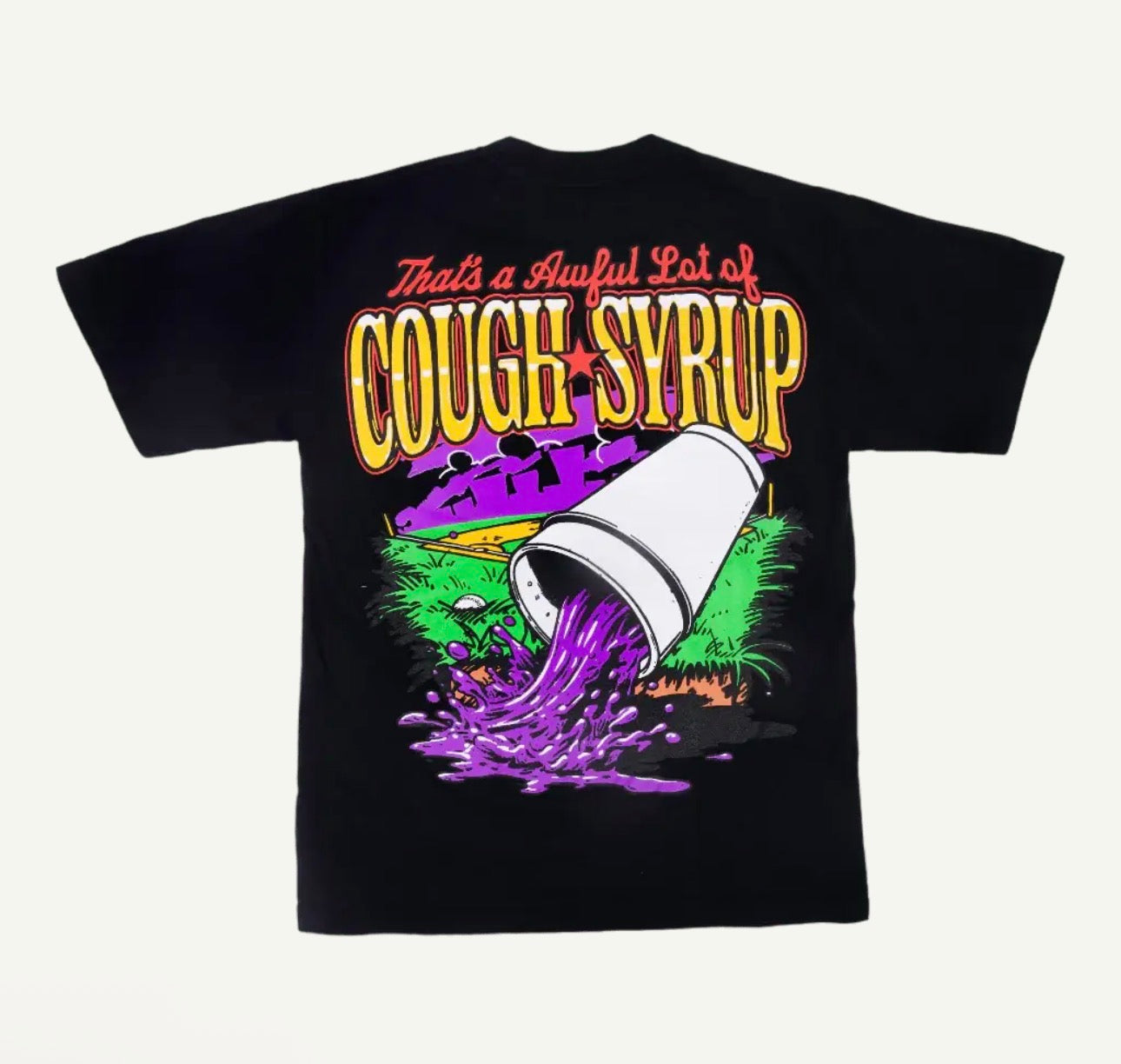 Cough Syrup Baseball Tee Black